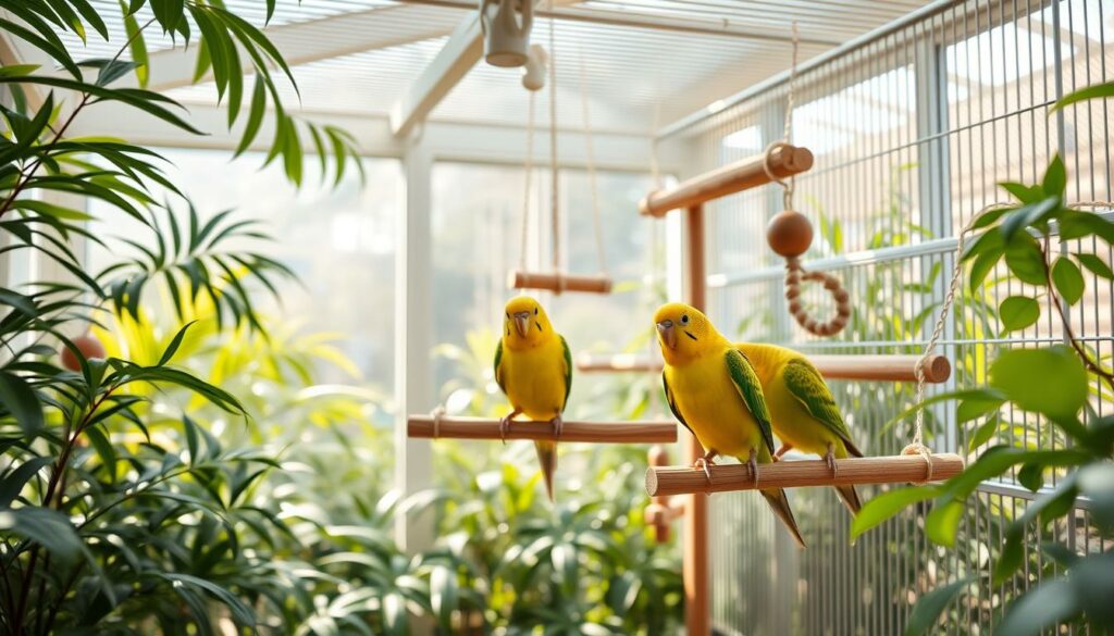 Optimale Käfigausstattung für Wellensittiche